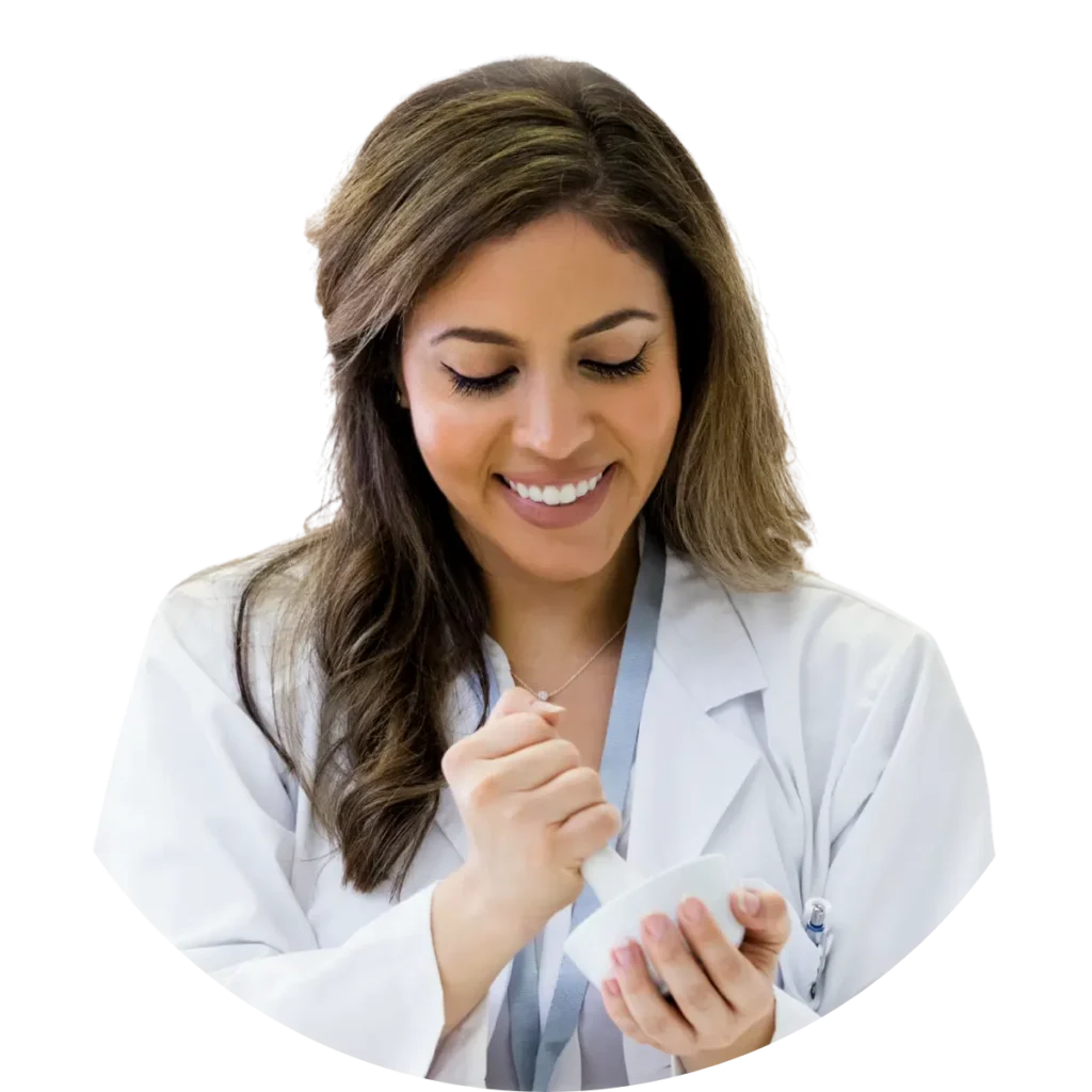 Woman in medical coat